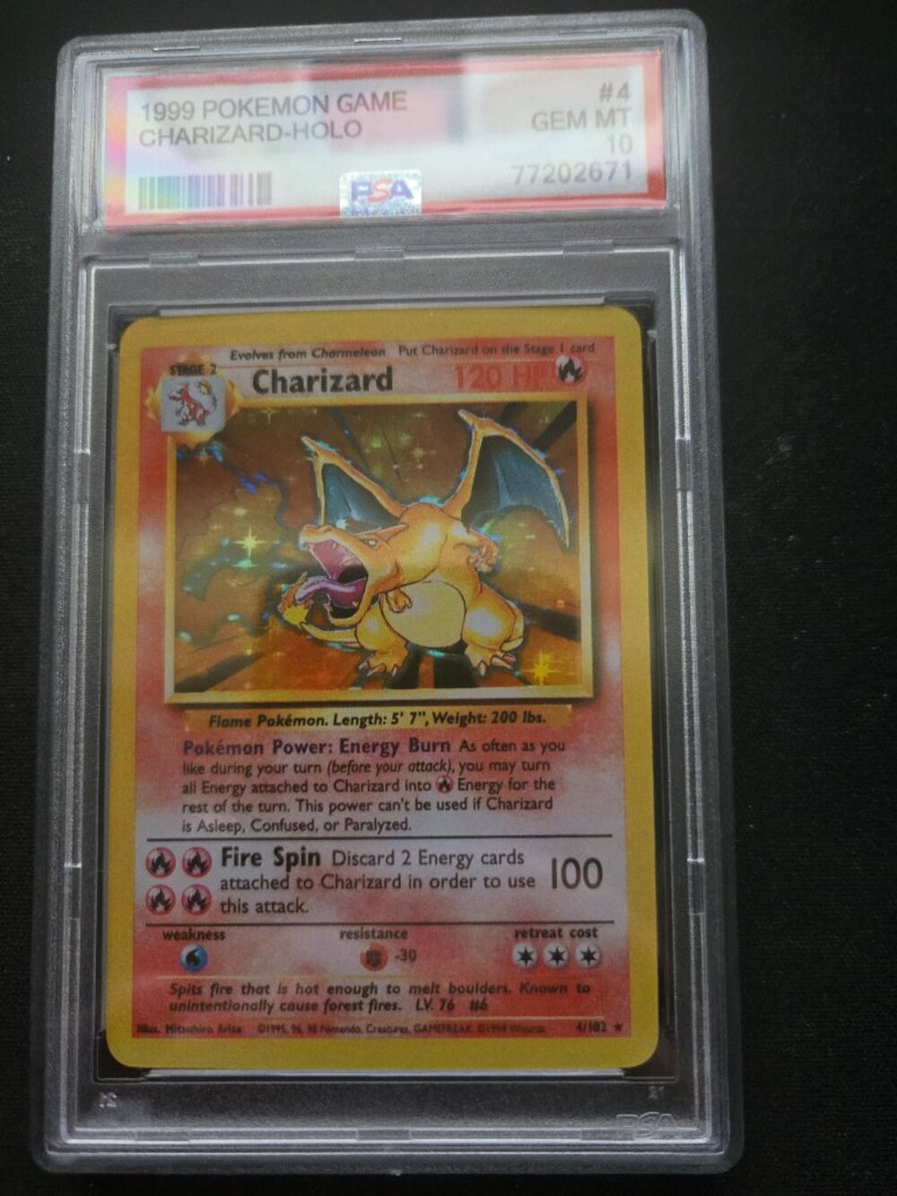 Pokémon PSA Charizard (Replica) Holographic Card